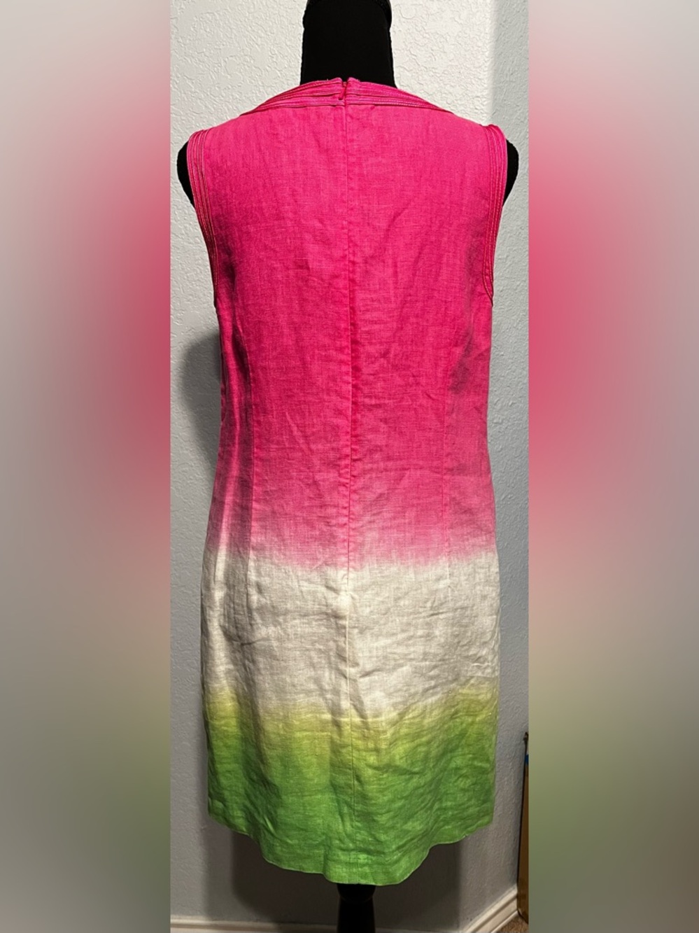 MICHAEL Michael Kors Linen Pink to Green Ombre Sleeveless Dress EUC - Picture 3 of 5
